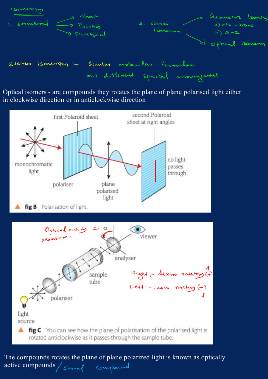 Optical Isomerism - A level Chemistry - Notes - MyPrivateTutor Qatar